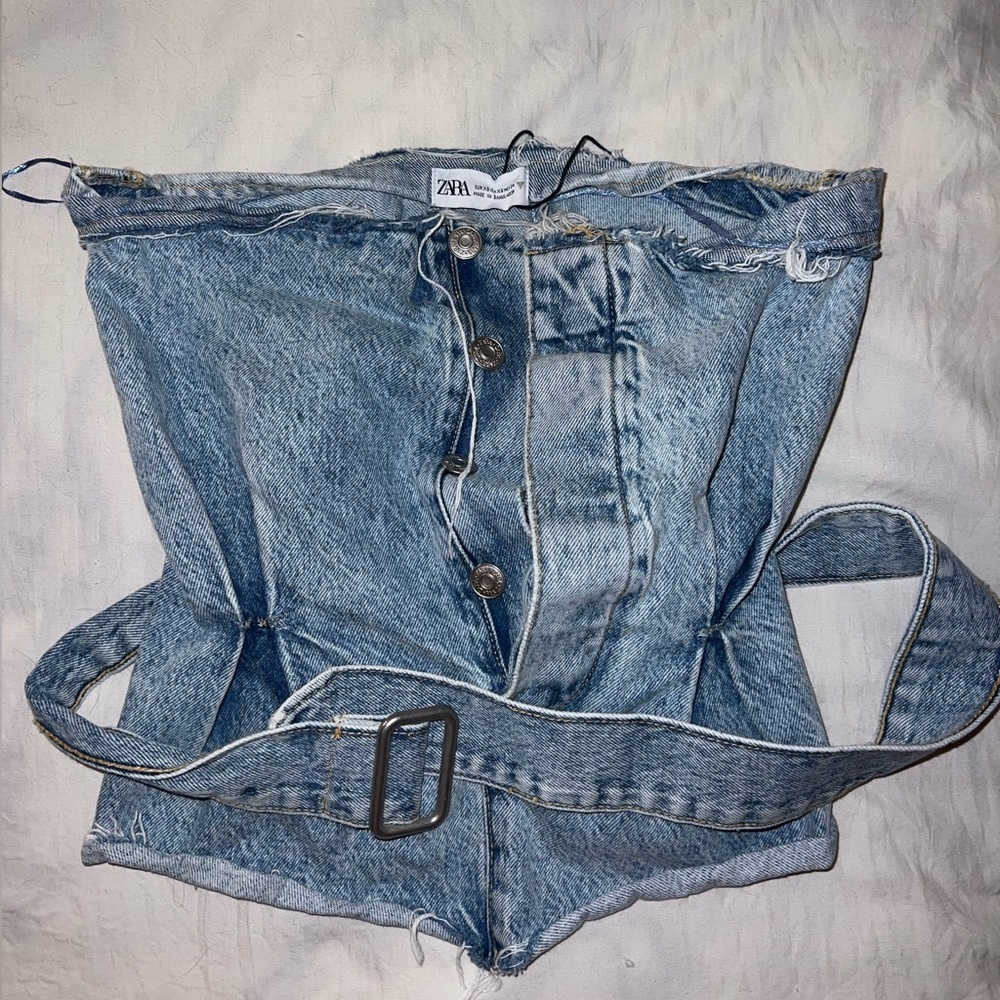 ZARA denim tube top